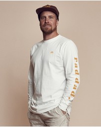 Banabae - Rad Dad Tonal Long Sleeve Tee - White