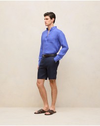 Trenery - Linen Tailored Relaxed Short in Navy