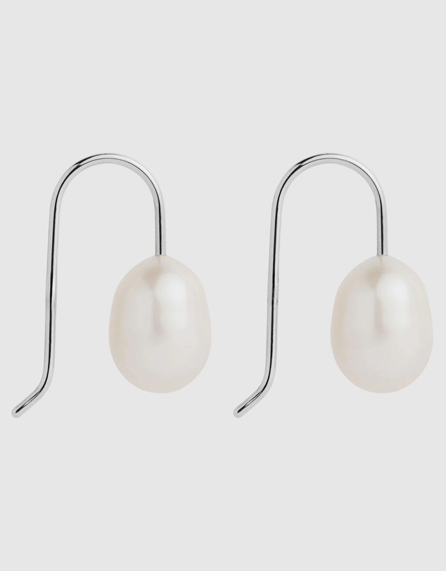Najo - Isla Silver Pearl (White) Earring