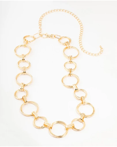 Lovisa - Large Gold Mixed Circle Link Belt