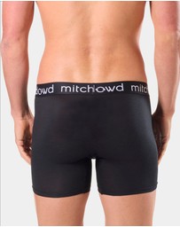 Mitch Dowd - Mens Bamboo Comfort Long Leg Trunk 3 Pack - Black
