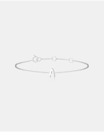 The Silver Collective - Children's A-Z Letter Bracelet - A