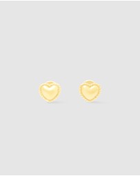 Wanderlust + Co - Heart Gold Flat Back Earrings