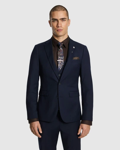 yd. - Atlas Wool Blend Slim Suit Jacket