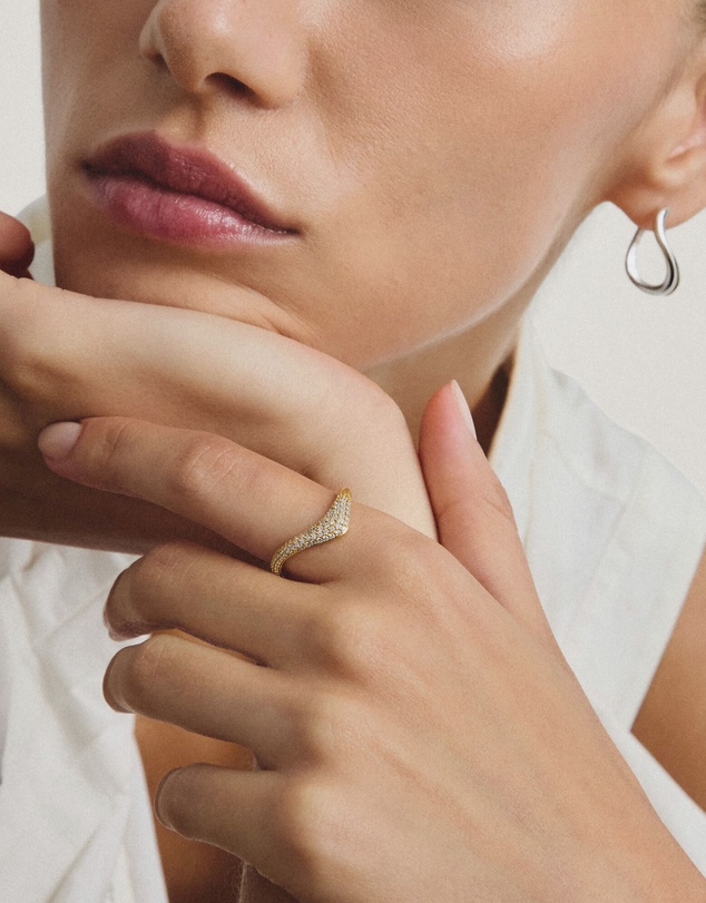 THOMAS SABO - THOMAS SABO Ring with zirconia in wave shape