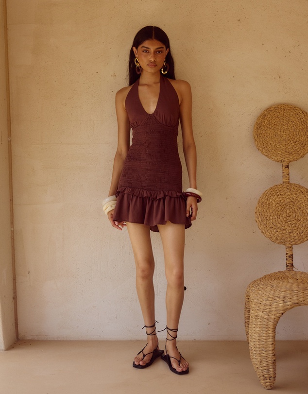 Seven Wonders - Fleur Shirred Halter Mini Dress