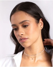 Lovisa - Gold Diamante & Pearl Choker 6-Pack