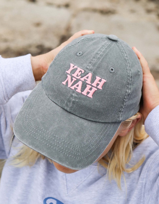 Skwosh - Yeah Nah Kids Cotton Cap in Charcoal