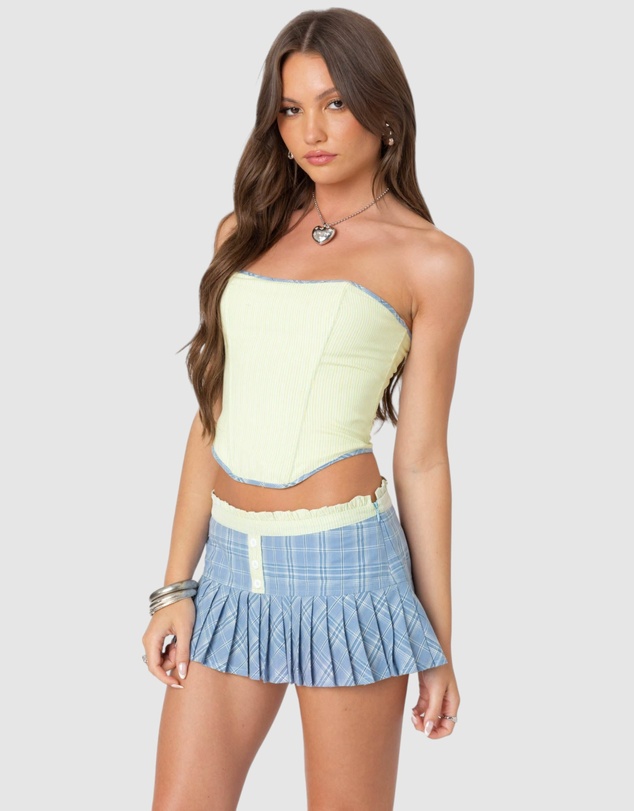 EDIKTED - Kayleigh Contrast Pinstripe Corset