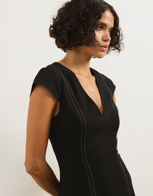 Atmos&Here - Rowan Cap Sleeve V-Neck Mini Dress