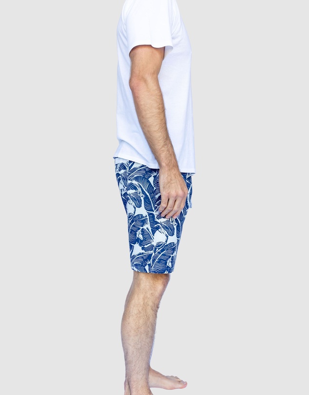 Sant And Abel - Men's Martinique® Blue Banana Leaf Sleep Shorts
