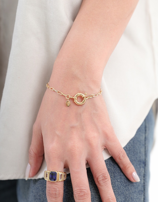 Elli Jewelry - Spring Ring Bracelet in Gold-Plated 925 Silver