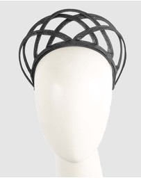 Max Alexander - Black Pleated Crown Fascinator