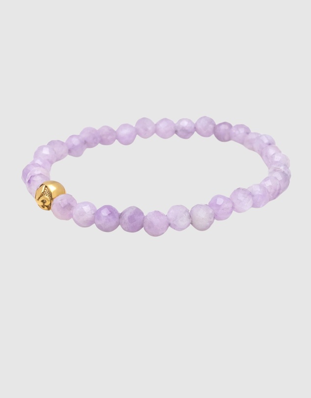 Nialaya Jewellery - Wristband with Amethyst Lavender and Gold