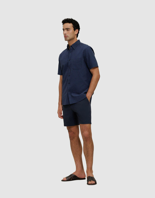 Trenery - Cotton Seersucker Short Sleeve Shirt