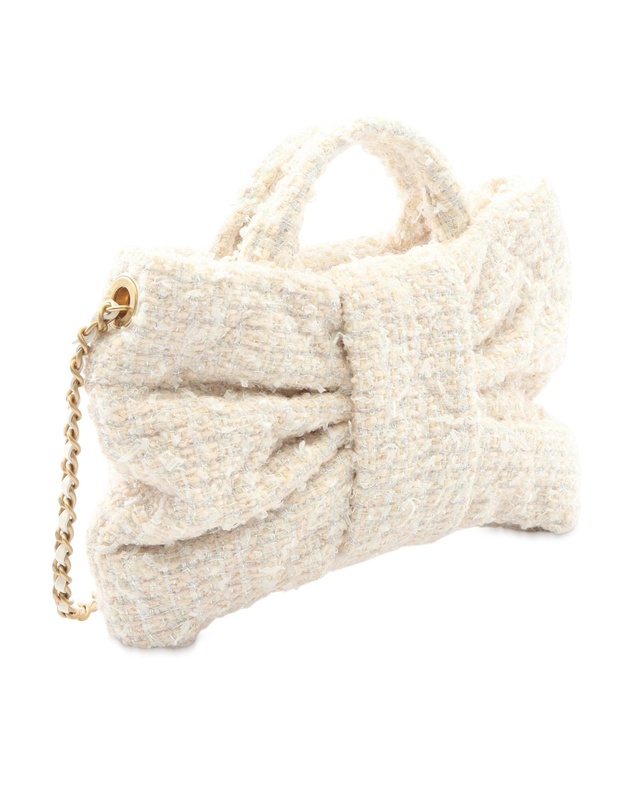 Pre-Loved by Azura Reborn - Pre-Loved Mini CC Tweed Bow Satchel