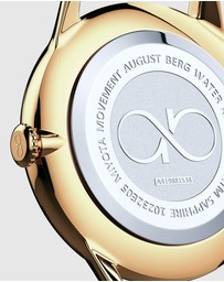 August Berg - Serenity 32mm Rose Gold Plated Mesh Watch