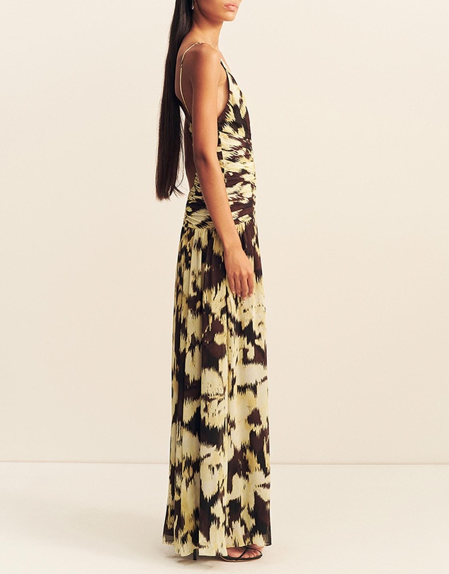 Shona Joy - Benny Plunged Gathered Maxi Dress