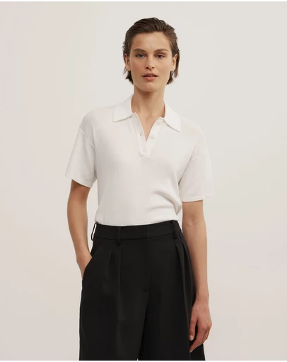 Witchery - Knit Short Sleeve Polo Top