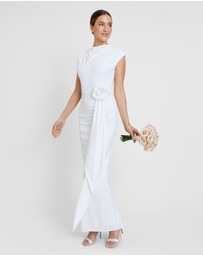 Six Stories - Cap Sleeve Corsage Stretch Dress