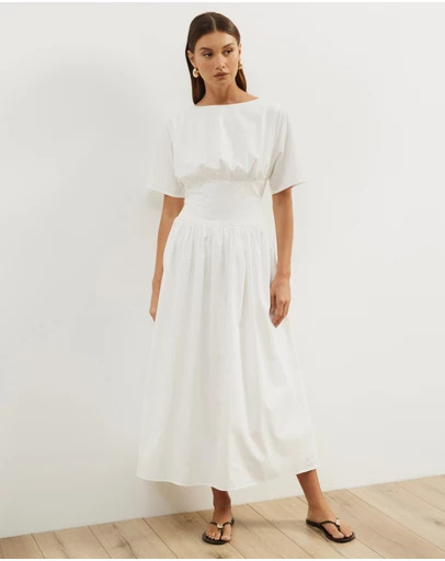 Atmos&Here - Nicky Cotton Poplin Midi Dress