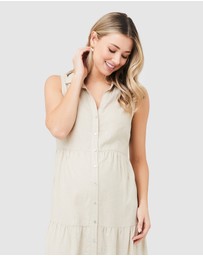 Ripe Maternity - Tracy Tiered Linen Dress