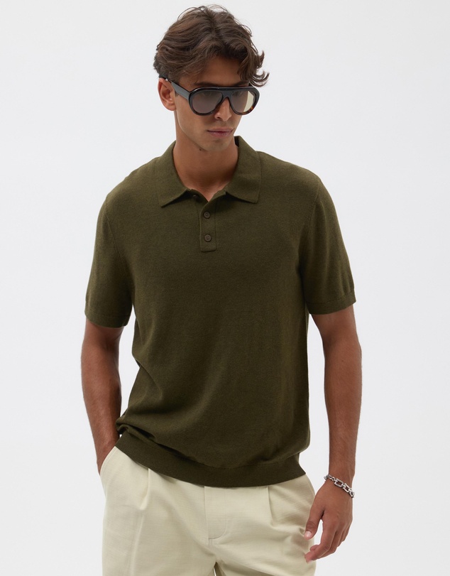 AERE - Silk Blend Smooth Knit Polo