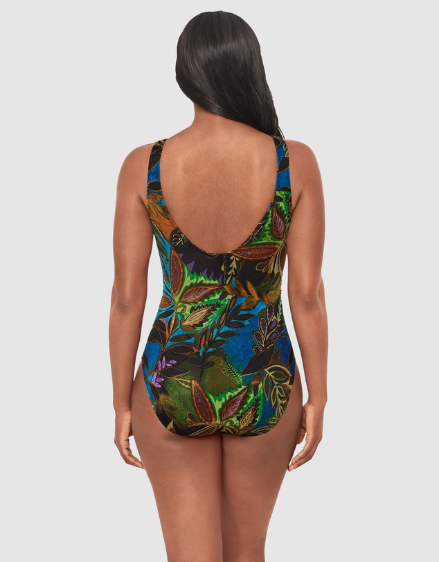 Miraclesuit Swimwear  - Amazonia Swizzle Underwire High Neck Swimsuit with Beads
