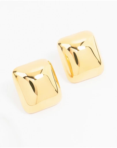 Lovisa - Waterproof Gold Plated Stainless Steel Square Stud Earrings