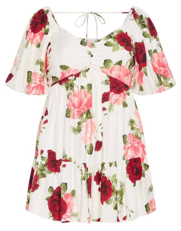 City Chic - Mindy Print Babydoll Mini Dress