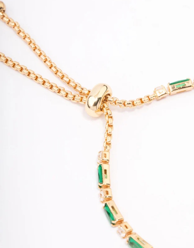 Lovisa - Gold Plated Baguette Stone Toggle Tennis Bracelet