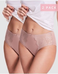 Kayser - 2 Pack Daily Essentials Stretch Lace & Cotton Full Brief (219)