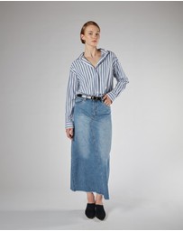 DRICOPER DENIM - Finley Loose Blue Stripe Shirt