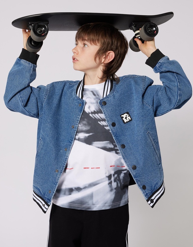 DKNY - All Over Print Short Sleeve T-Shirt - Kids-Teens
