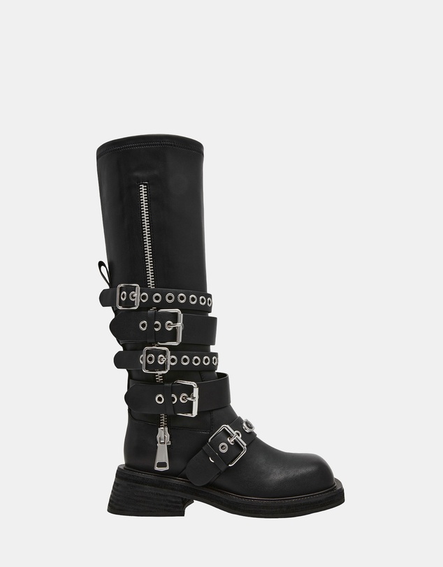 Steve Madden - Kannonball Black Leather Boots
