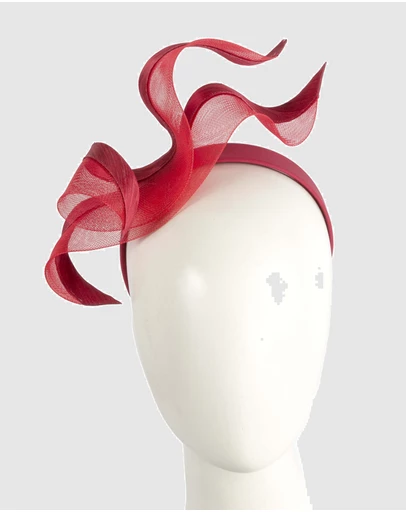 Fillies Collection - Bespoke Sculpted Red Racing Fascinator