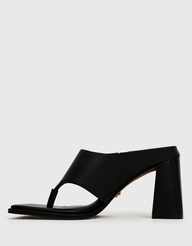 Betts - Ellie Leather Thong High Block Heels
