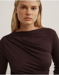 Witchery - Draped Jersey Long Sleeve Top