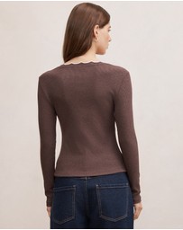Forever New - Rebecca Scallop Long Sleeves Top