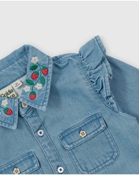 Goldie + Ace - Wild Strawberry Chambray Shirt - Babies-Kids