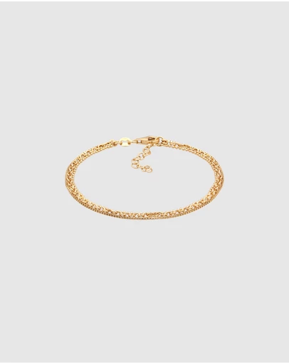 Elli Jewelry - Bracelet Triple Chain 925 Sterling Silver Gold-Plated