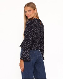 Petal & Pup - Caoimhe Lace Inset Top - Navy Tulip Floral