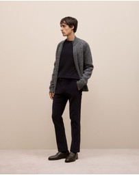 Trenery - Merino Cable Detail Crew in Navy