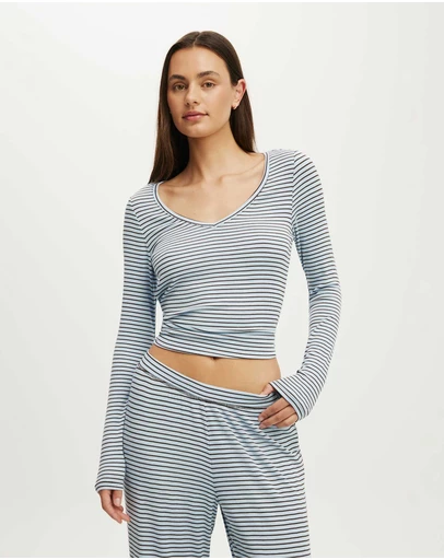 Cotton On Body - Airy Soft Lounge V Neck Long Sleeve
