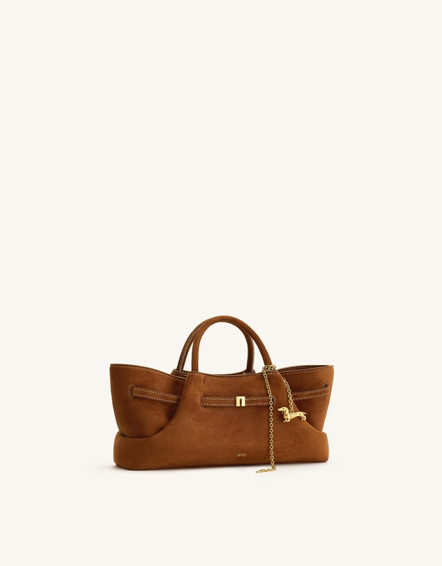 JW PEI - Maeve Dachshund Metal Charm Faux Suede Tote Bag