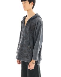 THE TALES - Textured Flower Embroidered Hooded Jacket
