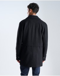 3 Wise Men - 3 Wise Men Crawford Wool Coat - Black