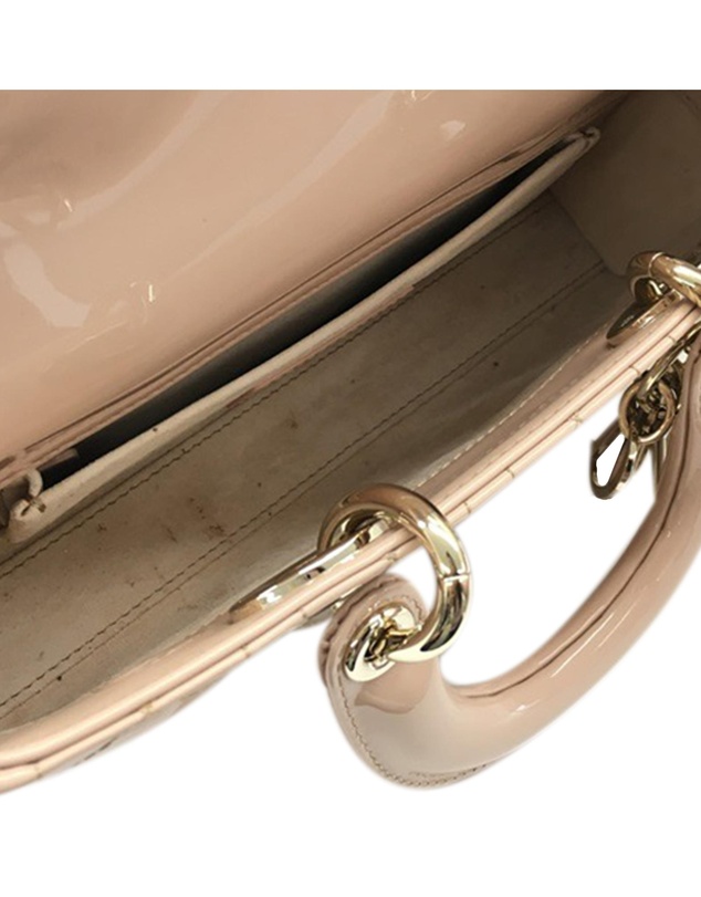 Pre-Loved by Azura Reborn - Pre-Loved Dior Lady Dior Small Patent Leather Satchel Bag