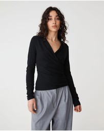 Forcast - Solene Bamboo Wrap Top