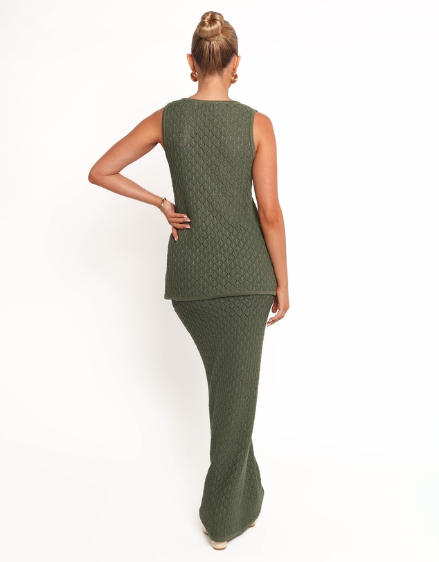 Petal & Pup - Asplie Knit Maxi Skirt - Olive